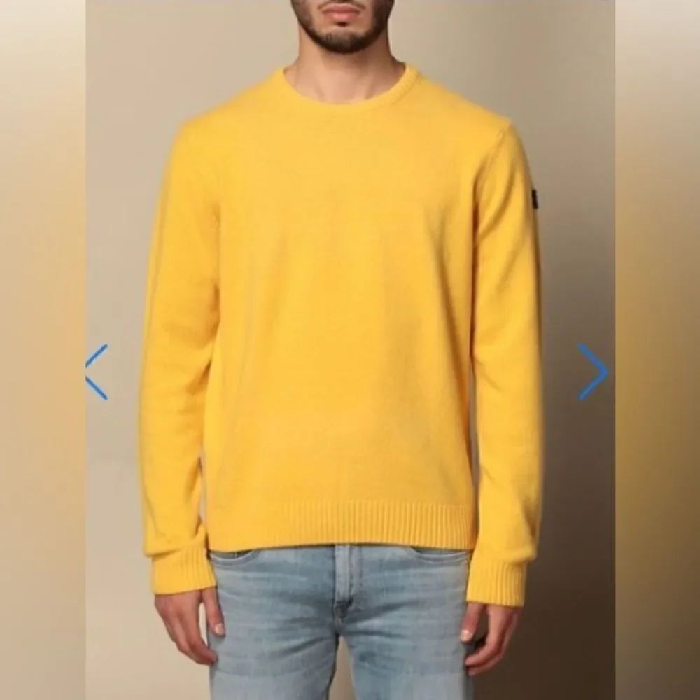 Paul & Shark Yachting Yellow 100% Lana Virgin Wool NWOT Size Large